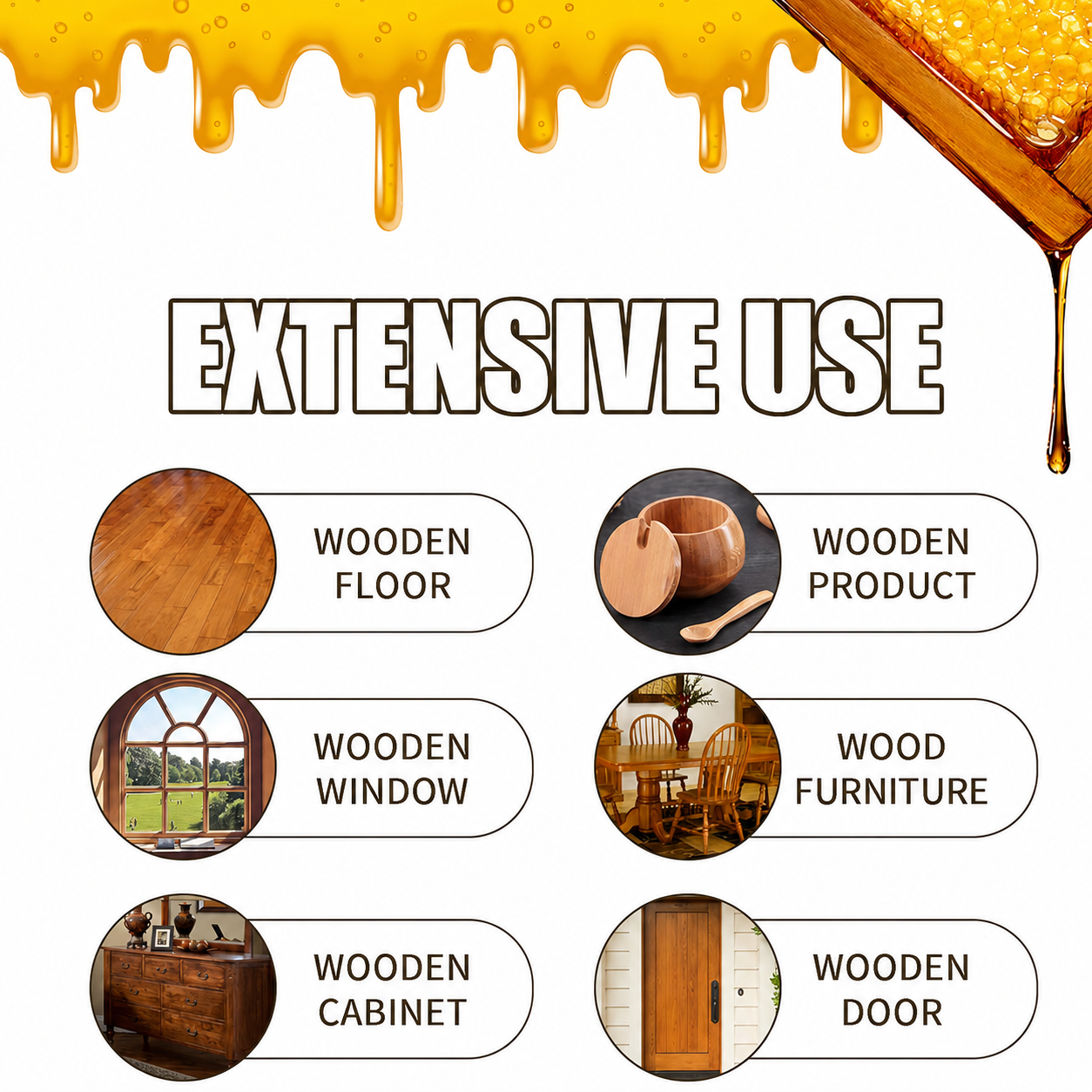 Wooden surfaces suitable for Natural Beeswax polishing spray